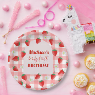 Assiettes En Carton Berry Premier Anniversaire fraise Premier 1er Bien