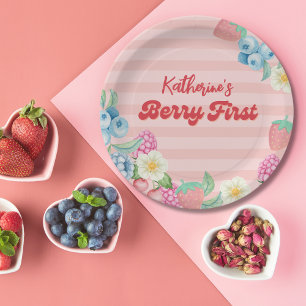 Assiettes En Carton Berry Premier anniversaire Fruit Thème 1er anniver