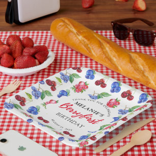 Assiettes En Carton Berry Premier Anniversaire Plaque Papier