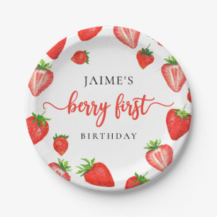 Assiettes En Carton Berry Premier anniversaire   Premier anniversaire 