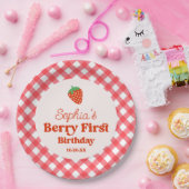 Assiettes En Carton Berry rouge fraise première fête d'anniversaire (Fête)