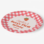 Assiettes En Carton Berry rouge fraise première fête d'anniversaire (Angle)