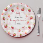 Assiettes En Carton Berry rouge fraise rose Plaid Merci beaucoup