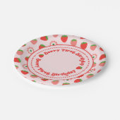 Assiettes En Carton Berry rouge rose mignon Premier anniversaire (Angle)