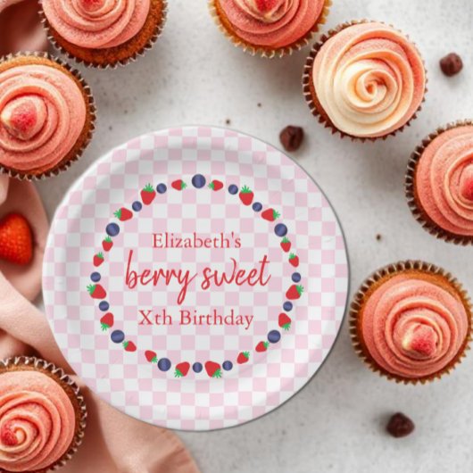 Assiettes En Carton Berry Sweet Anniversaire