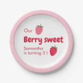 Assiettes En Carton Berry Sweet Anniversaire avec fraise (Devant)