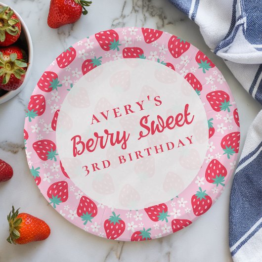Assiettes En Carton Berry Sweet Anniversaire Fraise Daisy