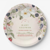 Assiettes En Carton Berry Sweet Baby shower (Devant)
