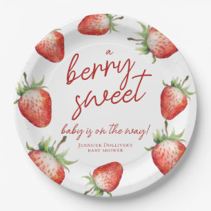 Assiettes En Carton Berry Sweet Baby shower fraise