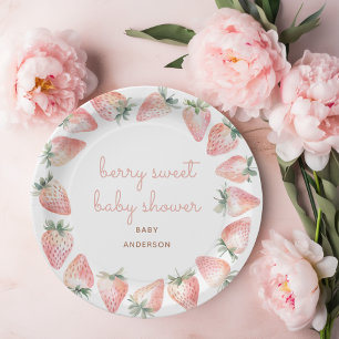 Assiettes En Carton Berry Sweet Baby shower Strawberry Party