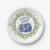 Assiettes En Carton Berry Sweet Blueberry Summer Petites plaques en pa (Devant)