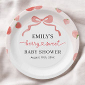 Assiettes En Carton Berry Sweet Girl's Strawberry Baby shower