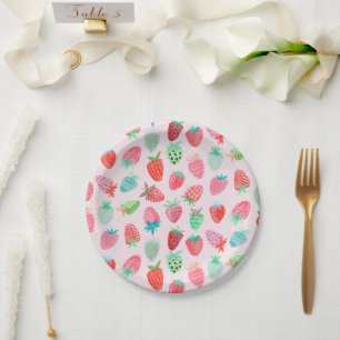 Assiettes En Carton Berry Sweet motif de fraises