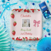 Assiettes En Carton Berry Sweet photo d'anniversaire (Fête)