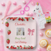 Assiettes En Carton Berry Sweet photo d'anniversaire (Fête)