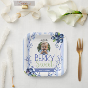 Assiettes En Carton Berry Sweet Plaques de papier photo d'anniversaire