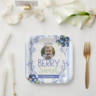 Assiettes En Carton Berry Sweet Plaques de papier photo d'anniversaire