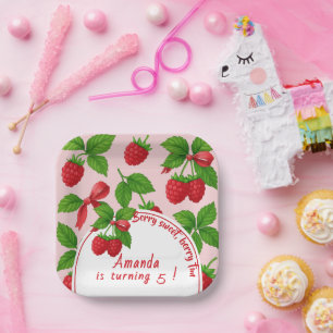Assiettes En Carton Berry Sweet Raspberry Anniversaire de enfant Party