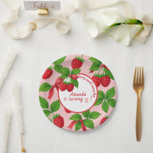 Assiettes En Carton Berry Sweet Raspberry Anniversaire de enfant Party