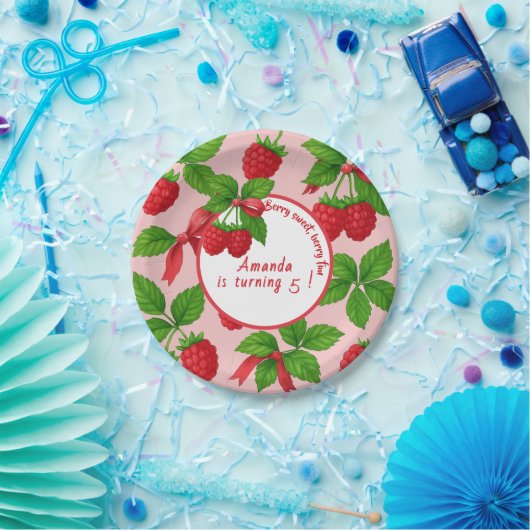 Assiettes En Carton Berry Sweet Raspberry Anniversaire de enfant Party (Fête)