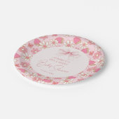 Assiettes En Carton Berry Sweet Rose Bow bébé fille douche (Angle)