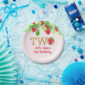 Assiettes En Carton Berry Sweet Strawberry 2e anniversaire fille rusti (Fête)