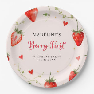 Assiettes En Carton Berry Sweet Strawberry Arch Eté 1er Anniversaire