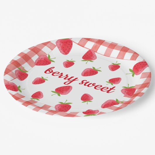 Assiettes En Carton Berry Sweet Strawberry Party Napkin (Angle)