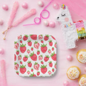Assiettes En Carton Berry Sweet Strawberry Patten mignon Anniversaire (Fête)