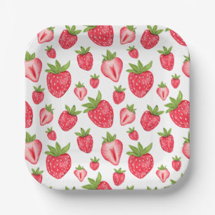Assiettes En Carton Berry Sweet Strawberry Patten mignon Anniversaire
