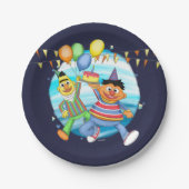 Assiettes En Carton Bert et Ernie Balloons d'anniversaire (Devant)