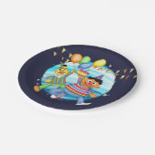 Assiettes En Carton Bert et Ernie Balloons d'anniversaire (Angle)
