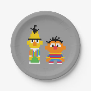 Assiettes En Carton Bert et Ernie Pixel Art