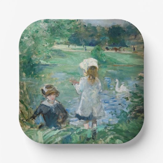 Assiettes En Carton Berthe Morisot - À côté d'un lac (Recto)