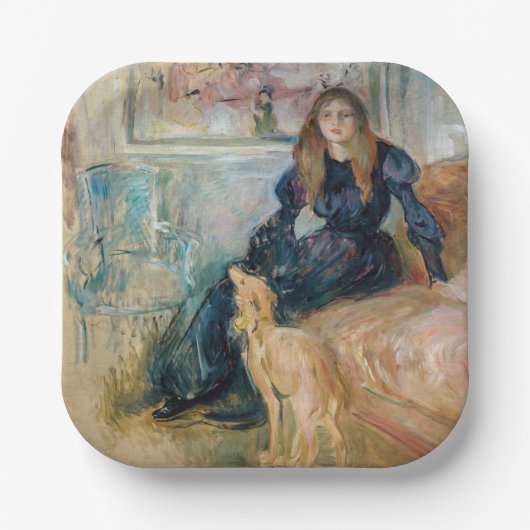 Assiettes En Carton Berthe Morisot - Julie et son Greyhound Laerte (Recto)