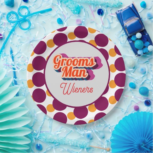 Assiettes En Carton Best Man | Script Style Custom Wedding (Fête)