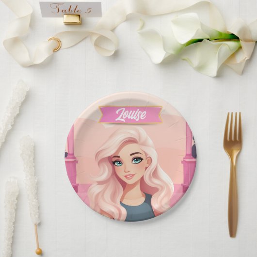 Assiettes En Carton Besties Pink Doll Girl Party (Mariage)