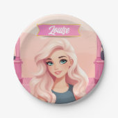 Assiettes En Carton Besties Pink Doll Girl Party (Devant)