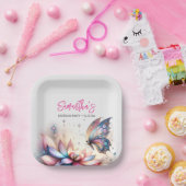 Assiettes En Carton Beurre floral Anniversaire jetable (Fête)