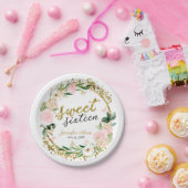 Assiettes En Carton Beurre rose floral doux 16 (Fête)