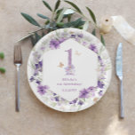 Assiettes En Carton Beurre violet fleur sauvage 1er anniversaire<br><div class="desc">Papillon violet fleur sauvage 1ère fête d'anniversaire Plaques papier Mappage articles disponibles.</div>