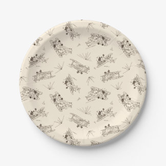 Assiettes En Carton Bi-plans Art déco rugissant - motif dessiné.