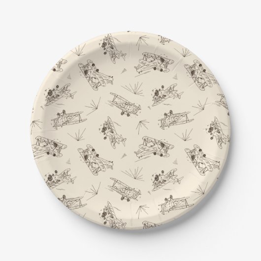 Assiettes En Carton Bi-plans Art déco rugissant - motif dessiné. (Devant)