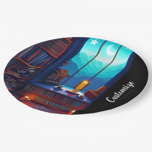 Assiettes En Carton Bibliothèque Night Sky (Angle)