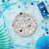 Assiettes En Carton Bichon Frise Bones and Paws Grey (Fête)