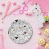 Assiettes En Carton Bichon Frise Bones and Paws Grey (Fête)