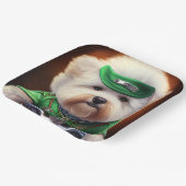 Assiettes En Carton Bichon Frisé Chien Conduite Vélo St. Patrick (Angulaire)
