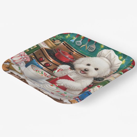 Assiettes En Carton Bichon Frise Gîtes : Festif Noël (Angulaire)