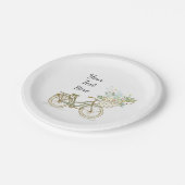 Assiettes En Carton Bicyclette avec plaque de papier à fleurs (Angle)