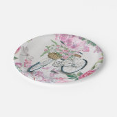 Assiettes En Carton Bicyclette et fleurs élégantes (Angle)